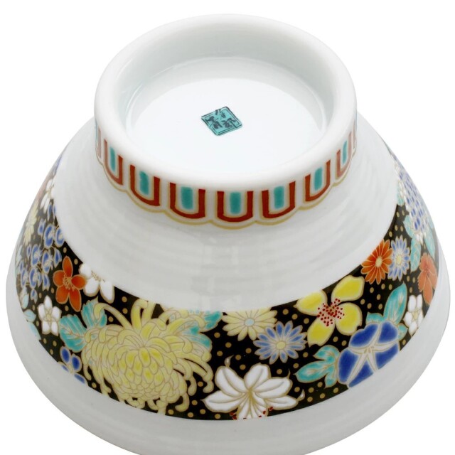 送料無料】日本製 九谷焼 北陸伝統工芸 花詰 お茶碗/茶碗/飯碗/色絵千