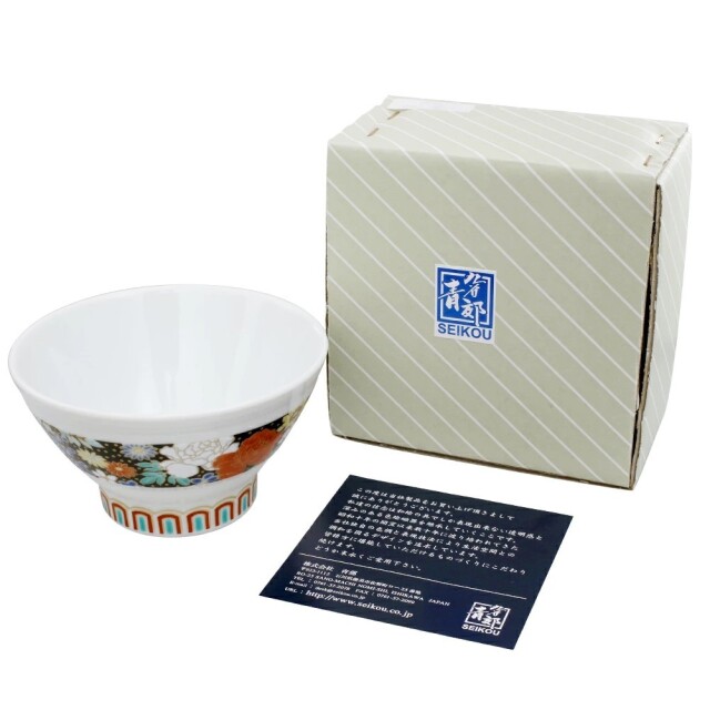 送料無料】日本製 九谷焼 北陸伝統工芸 花詰 お茶碗/茶碗/飯碗/色絵千