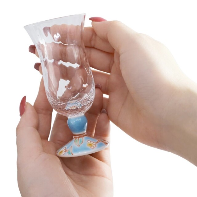 日本製 九谷焼/九谷五彩 磁気/陶器/陶磁器 グラス/九谷和グラス/冷酒