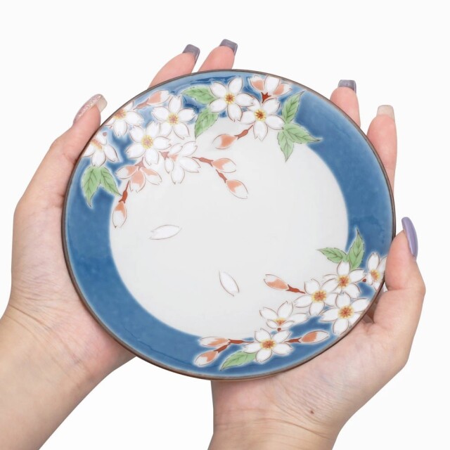 送料無料】日本製 九谷焼/九谷五彩/磁気/陶器/陶磁器 皿/お皿 4.6号皿