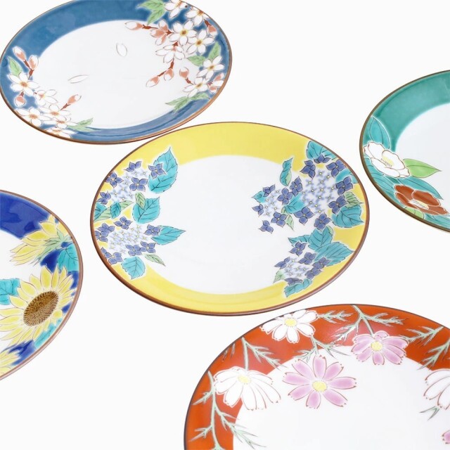 送料無料】日本製 九谷焼/九谷五彩/磁気/陶器/陶磁器 皿/お皿 4.6号皿