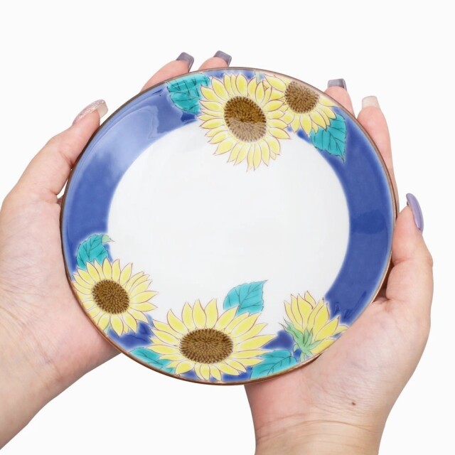 送料無料】日本製 九谷焼/九谷五彩/磁気/陶器/陶磁器 皿/お皿 4.6号皿