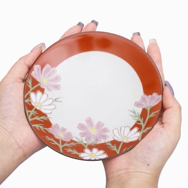 送料無料】日本製 九谷焼/九谷五彩/磁気/陶器/陶磁器 皿/お皿 4.6号皿