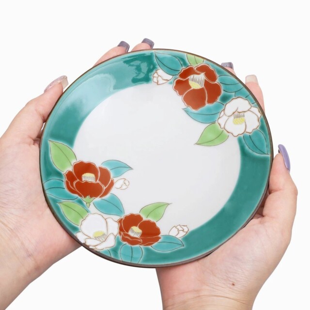 送料無料】日本製 九谷焼/九谷五彩/磁気/陶器/陶磁器 皿/お皿 4.6号皿