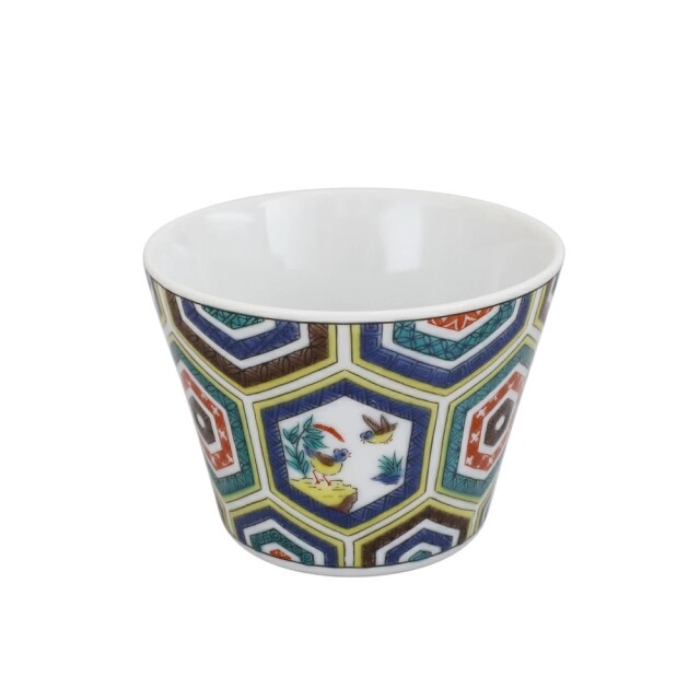 日本製 九谷焼/九谷五彩 磁気/陶器/陶磁器 縁起物/縁起カップ/フリーカップ/スープカップ 古九谷 華やか/鮮やか  7606-SK26