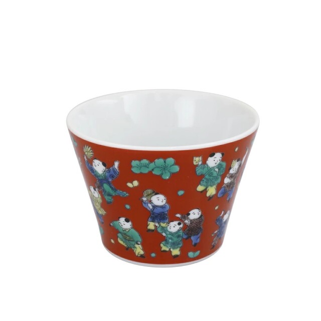 日本製 九谷焼/九谷五彩 磁気/陶器/陶磁器 縁起物/縁起カップ/フリーカップ/スープカップ 木米 華やか/鮮やか  7607-SK26