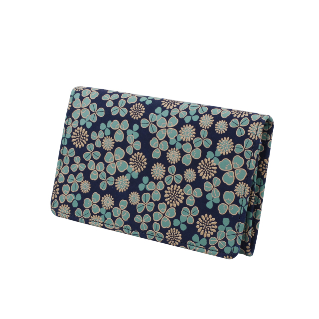 日本製 印伝/INDENYA/印傳屋 名刺入れ/名刺ケース/カード入れ/カードケース/定期入れ/ICカード オフィス コンパクト 白詰草/シロツメクサ/クローバー プレゼント7648-IY26