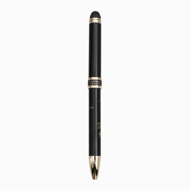 【美品】PLATINUMボールペン　黒×ゴールド 日本製 PLATINUM/プラチナ/プラチナ万年筆 多機能筆記具/ダブル