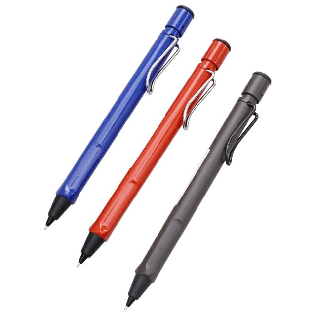 ドイツ製 ラミー/LAMY サファリ シャーペン/シャープペンシル/ペン 黒芯/0.5mm ブルー/青 レッド/赤 アンブラ ステーショナリー/文房具/筆記用具 替え芯付き/0.5mm/M41/HB 紙箱付き7685-AC26