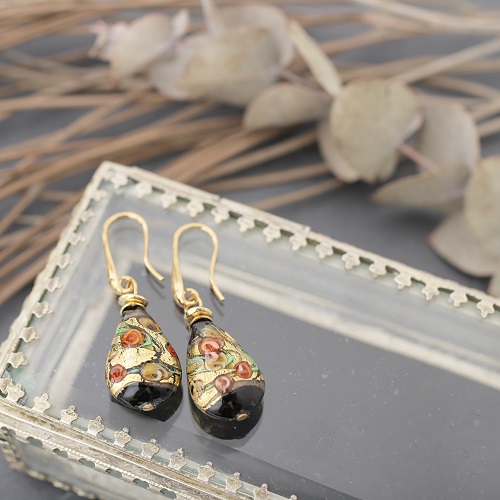 イタリア製 ＜INES design＞ ゴルチェ・ネロ・ピアス　7692-IN19