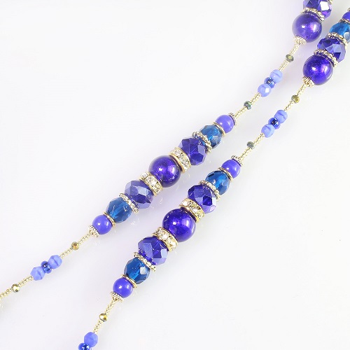 イタリア製 ＜INES design＞ ソフィシカート・ブルー・ロング・ネックレス　7819-IN20