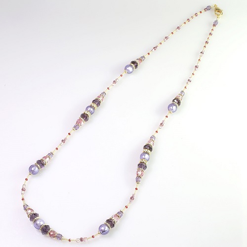 イタリア製 ＜INES design＞ ソフィシカート・ヴィオラ・ロング・ネックレス　7820-IN20