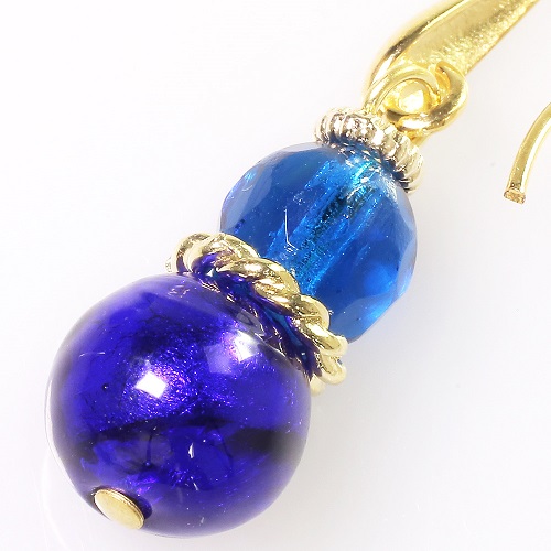 イタリア製 ＜INES design＞ ソフィシカート・ブルー・ピアス 7825-IN20