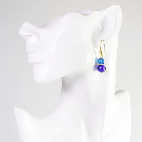 イタリア製 ＜INES design＞ ソフィシカート・ブルー・ピアス 7825-IN20