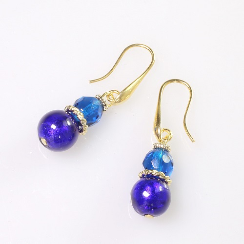 イタリア製 ＜INES design＞ ソフィシカート・ブルー・ピアス 7825-IN20
