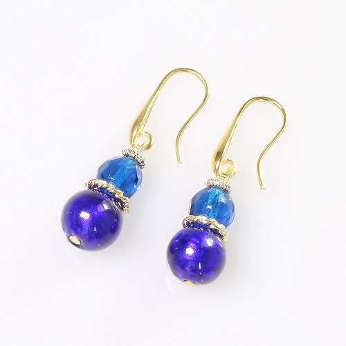 イタリア製 ＜INES design＞ ソフィシカート・ブルー・ピアス 7825-IN20
