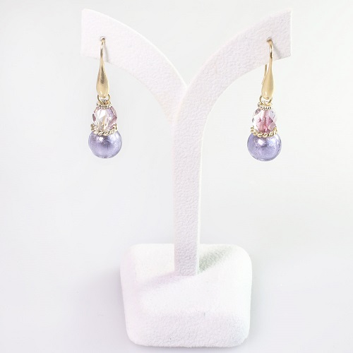イタリア製 ＜INES design＞ ソフィシカート・ヴィオラ・ピアス 7826-IN20