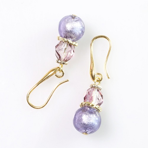 イタリア製 ＜INES design＞ ソフィシカート・ヴィオラ・ピアス 7826-IN20