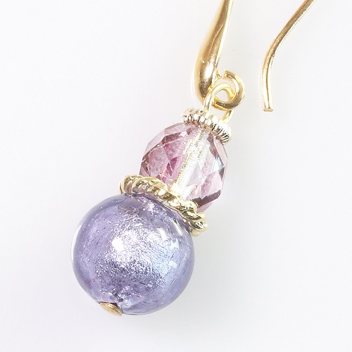 イタリア製 ＜INES design＞ ソフィシカート・ヴィオラ・ピアス 7826-IN20