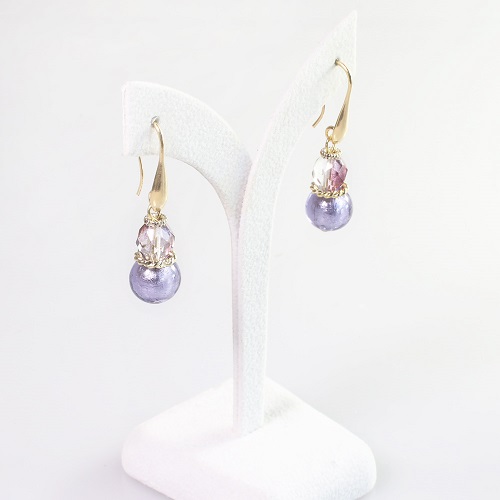 イタリア製 ＜INES design＞ ソフィシカート・ヴィオラ・ピアス 7826-IN20