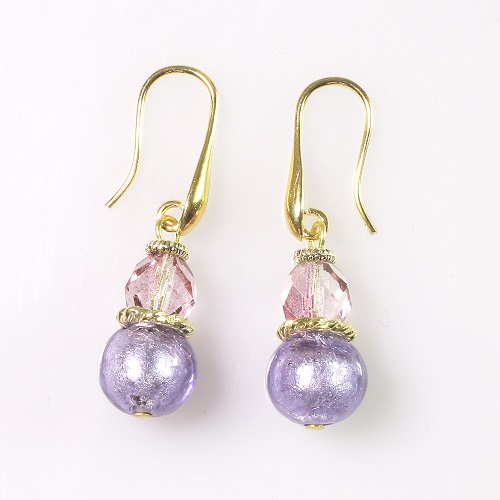 イタリア製 ＜INES design＞ ソフィシカート・ヴィオラ・ピアス 7826-IN20