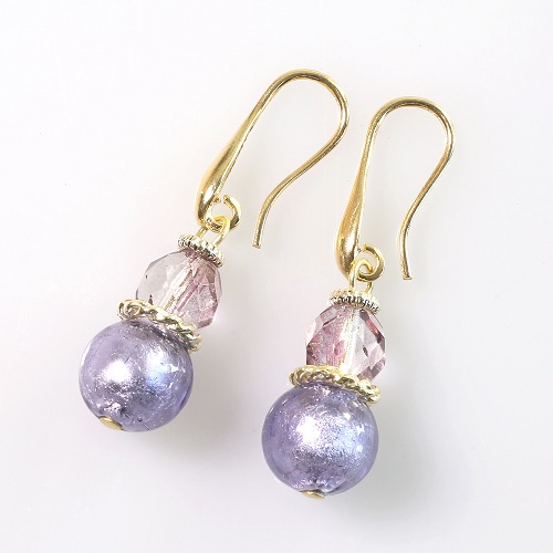 イタリア製 ＜INES design＞ ソフィシカート・ヴィオラ・ピアス 7826-IN20