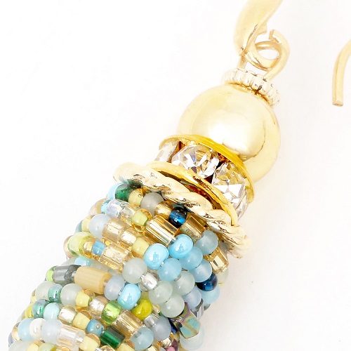 イタリア製 ベネリアンガラス ピアス <INES design> ベルデ・タンブロ・ピアス 7827-IN20