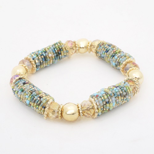 イタリア製 ベネリアンガラス ブレスレット <INES design> ベルデ・タンブロ・ブレスレット 7829-IN20