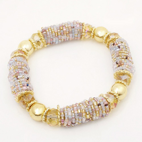 イタリア製 ベネリアンガラス ブレスレット <INES design> ローザ・タンブロ・ブレスレット 7830-IN20