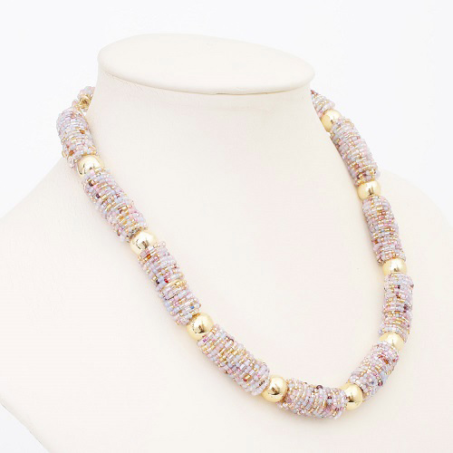 イタリア製 ベネリアンガラス ネックレス <INES design>ローザ・タンブロ・ネックレス 7832-IN20