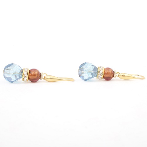 イタリア製 ベネリアンガラス ピアス <INES design>マロブロ・バリーレ・ピアス 7833-IN20