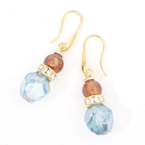 イタリア製 ベネリアンガラス ピアス <INES design>マロブロ・バリーレ・ピアス 7833-IN20