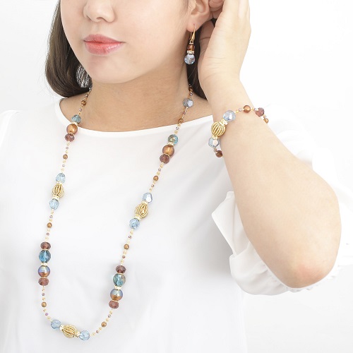 イタリア製 ベネリアンガラス ピアス <INES design>マロブロ・バリーレ・ピアス 7833-IN20