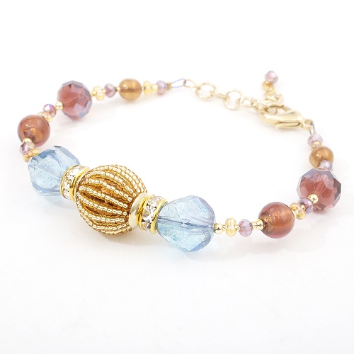 イタリア製 ベネリアンガラス ブレスレット <INES design>マロブロ・バリーレ・ブレスレット 7835-IN20