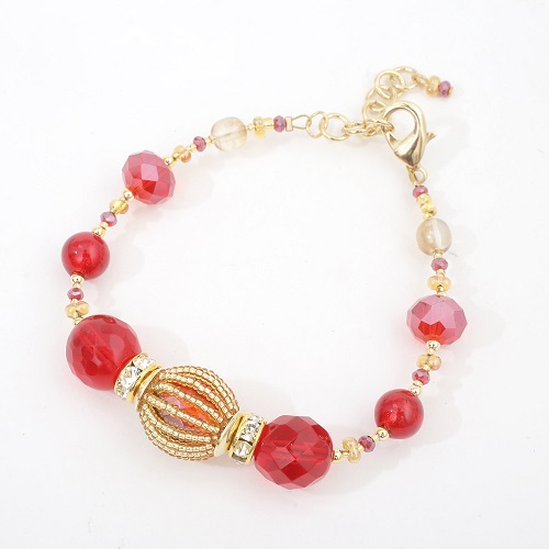 イタリア製 ベネリアンガラス ブレスレット <INES design>ロッソ・バリーレ・ブレスレット 7836-IN20