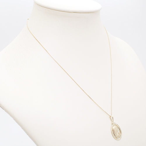 スペイン製 9金　ペンダント 18金 スライド式ベネチアンチェーン ダイヤモンド 7861-CV20