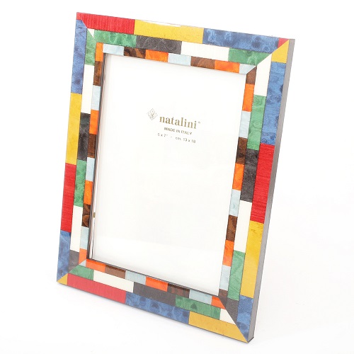 イタリア製 ベルガモ 天然素材 木製 フォトフレーム（マルチカラー） 7873-NL20
