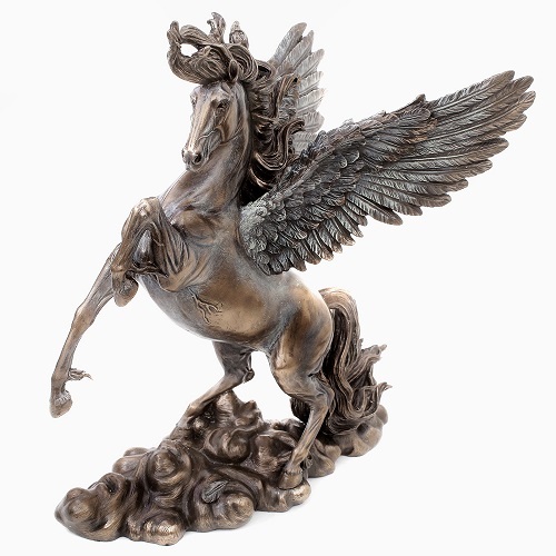 【送料無料】イタリア製/ITALY 置物/インテリア ペガサス/PEGASUS/天馬/天空 お洒落/オシャレ レトロ/ブロンズ風 ブロンズ像 手作り/ハンドメイド 7896-FG20
