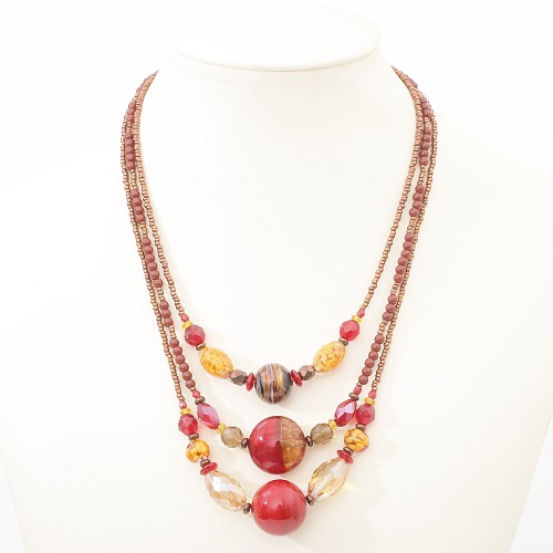 イタリア製 アヴェ・カプリース ベネチアンガラス ネックレス トリプルチェ・ネックレス 7918-AV20