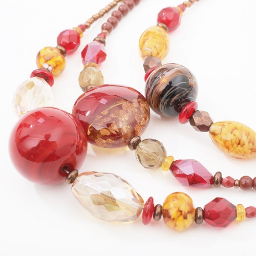 イタリア製 アヴェ・カプリース ベネチアンガラス ネックレス トリプルチェ・ネックレス 7918-AV20