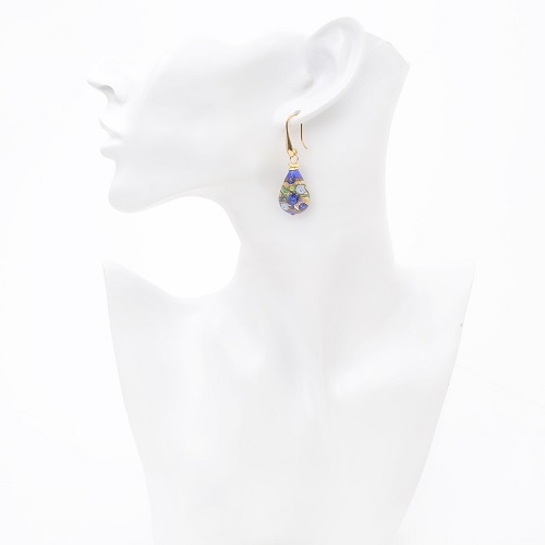 イタリア製 ＜INES design＞ ゴルチェ・ブルー・ピアス　7961-IN19