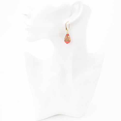 イタリア製 ＜INES design＞ ゴルチェ・ロッソ・ピアス　7963-IN19