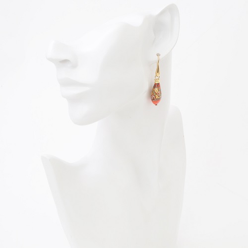 イタリア製 ＜INES design＞ ゴルチェ・ロッソ・ピアス　7963-IN19