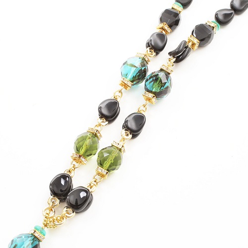 イタリア製＜INES　design＞　ベルデ・ピッローラ・ネックレス ブルーグリーン　7966-IN19