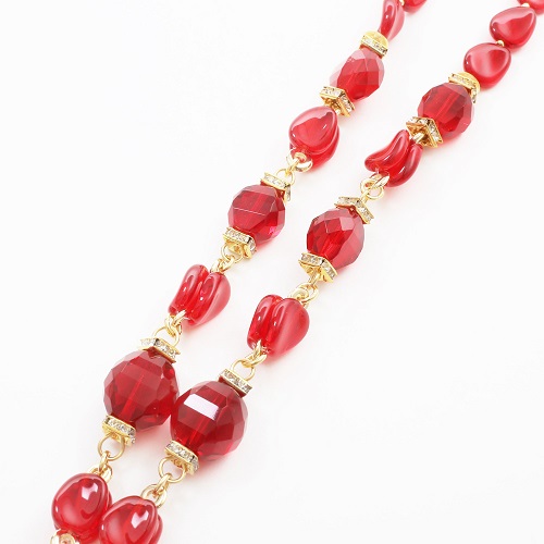 イタリア製＜INES　design＞　ロッソ・ピッローラ・ネックレス レッド　7967-IN19