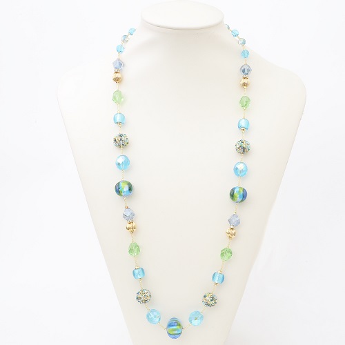 イタリア製 ＜INES design＞ シニョーラ・ブルー・ネックレス　7971-IN19