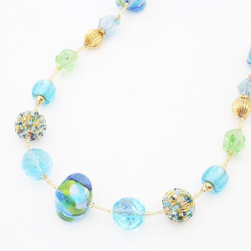 イタリア製 ＜INES design＞ シニョーラ・ブルー・ネックレス　7971-IN19