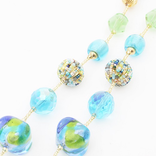イタリア製 ＜INES design＞ シニョーラ・ブルー・ネックレス　7971-IN19