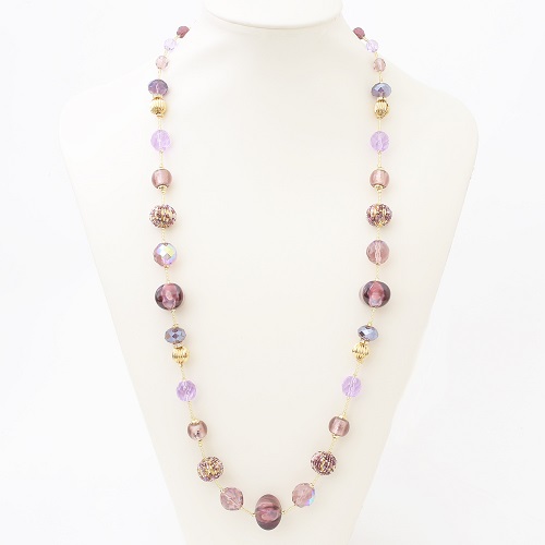 イタリア製 ＜INES design＞ シニョーラ・パープル・ネックレス　7973-IN19