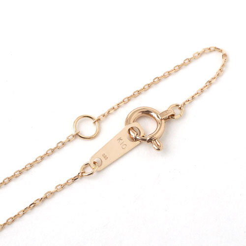 10金 K10PG ピンクゴールド ネックレス アズキチェーン ペンダント ハート ダイヤモンド 8000-UK18